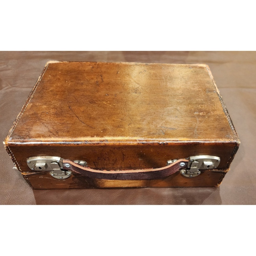 Vintage Kodak Eastman Leather Camera Case Modified Handle Brown Storage Box